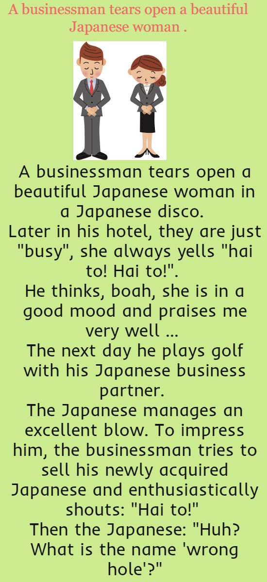 A businessman tears open a beautiful Japanese woman .