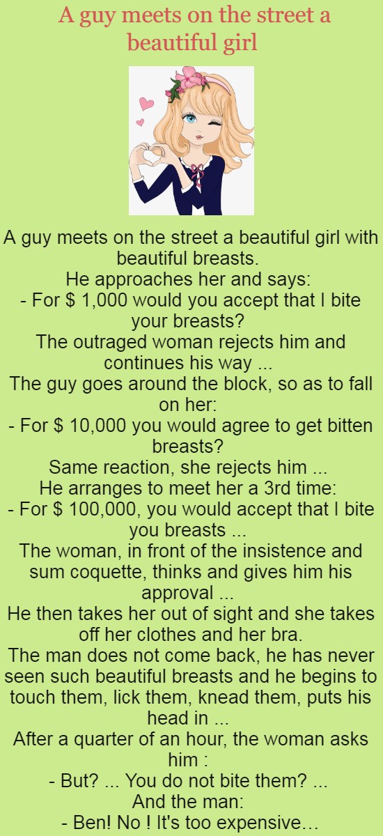 A guy meets on the street a beautiful girl 