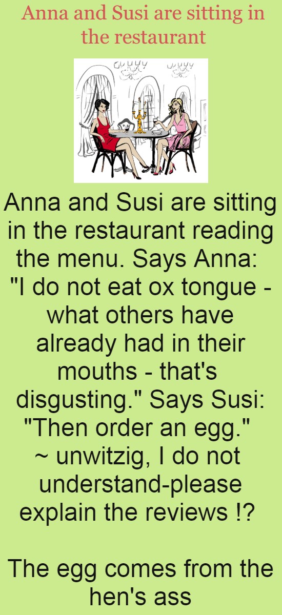 Anna and Susi are sitting in the restaurant