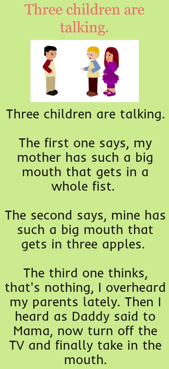 Three children are talking.