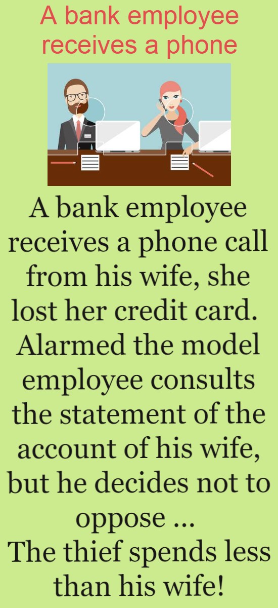 A bank employee receives a phone