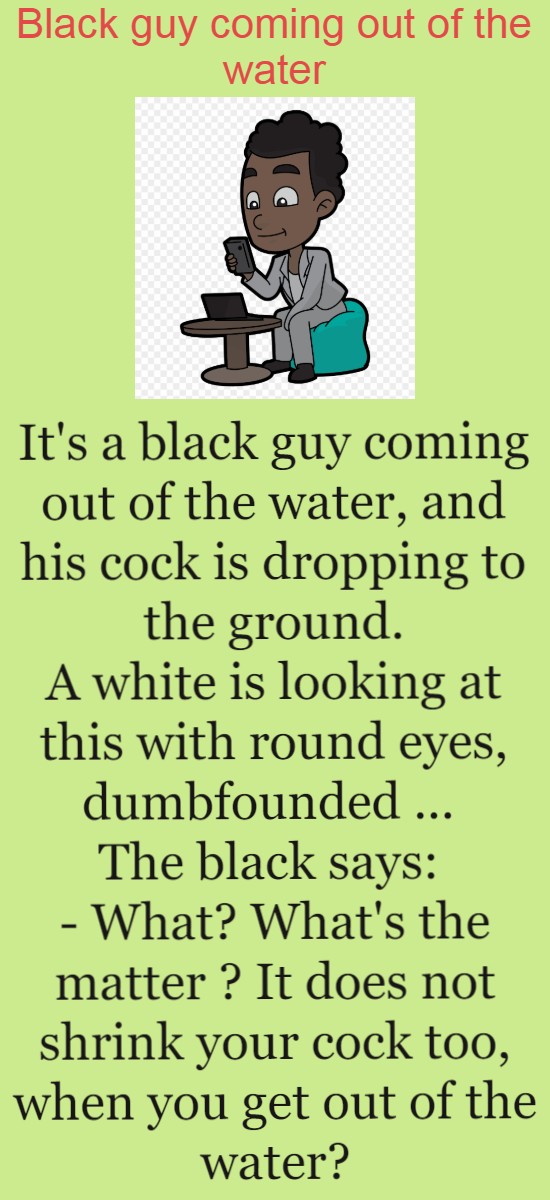 Black guy coming out of the water