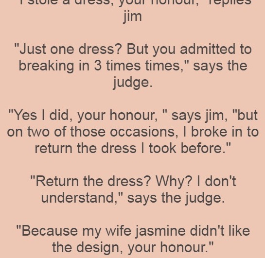 A Guy Stole Dress For His Beloved Wife Funny story