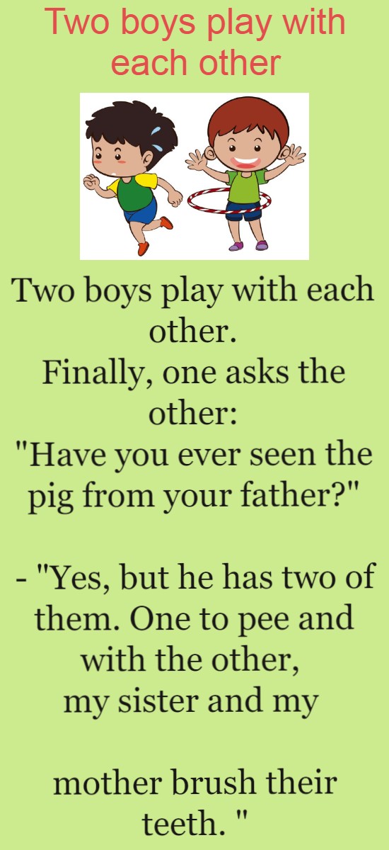 Two boys play with each other