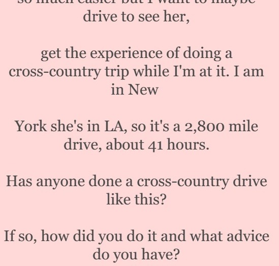 A cross-country drive from New York