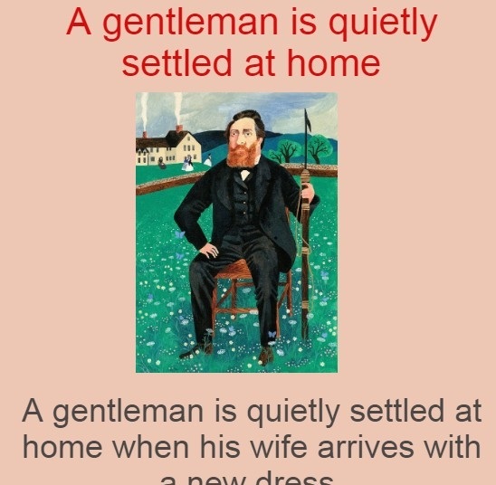 A gentleman is quietly settled at home