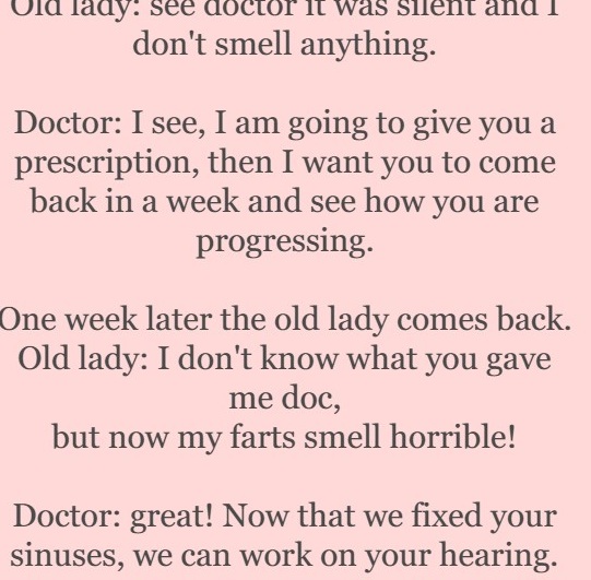 An old lady goes to the doctor