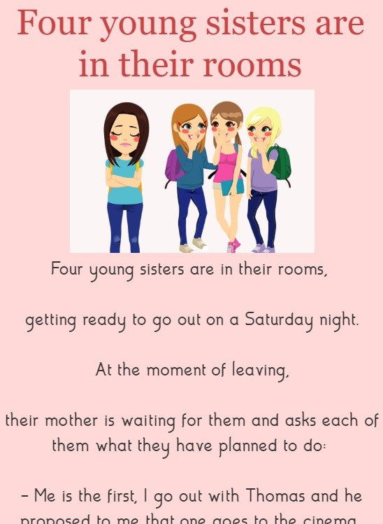 Four young sisters are in their rooms