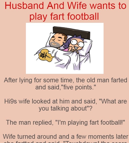 Husband And Wife wants to play fart football 