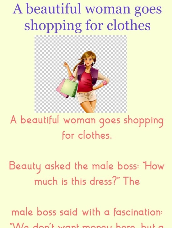 A beautiful woman goes shopping for clothes