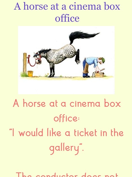 A horse at a cinema box office