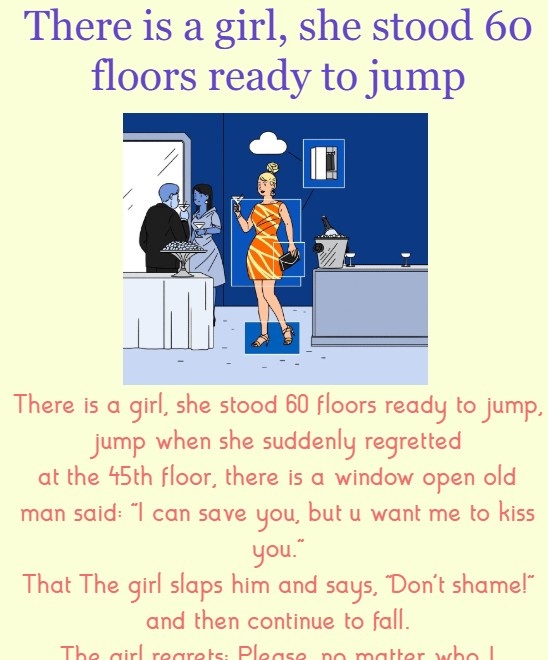 There is a girl, she stood 60 floors ready to jump