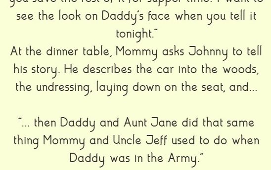 At the dinner table, Mommy asks Johnny