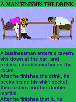 A man finishes the drink