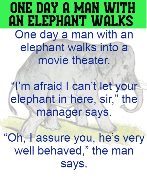 One day a man with an elephant walks