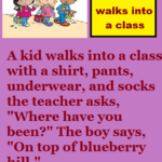 A kid walks into a class