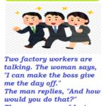 Two factory workers are talking