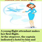 A young flight attendant makes her first flight