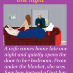 A wife comes home late one night