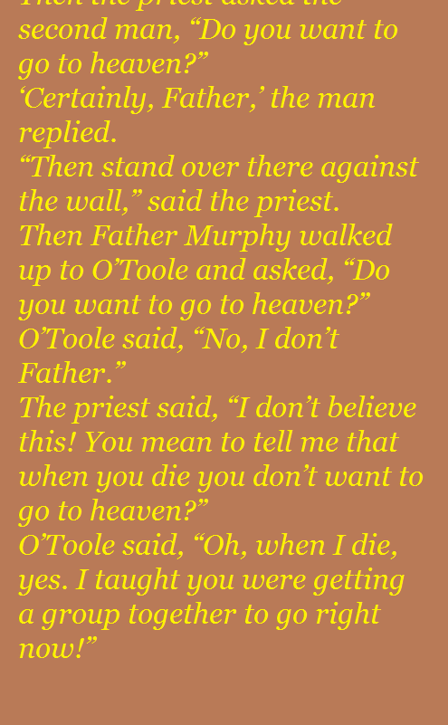 Father Murphy walks into a pub