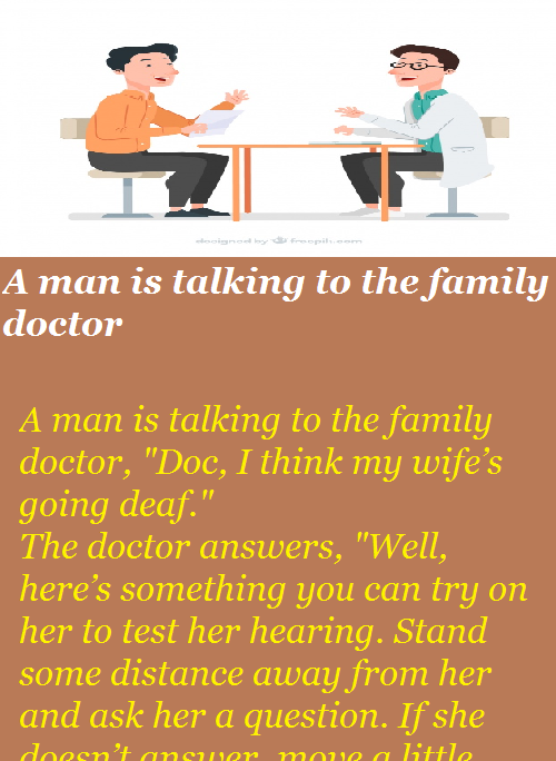 A man is talking to the family doctor