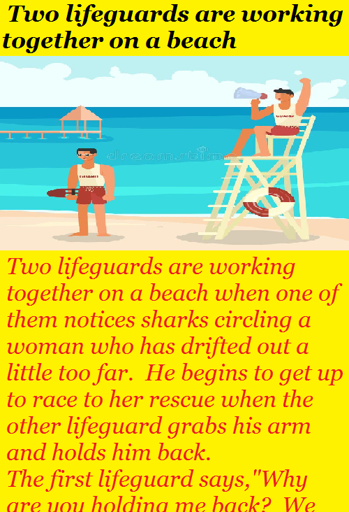 Two lifeguards are working together on a beach