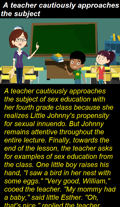 A teacher cautiously approaches the subject