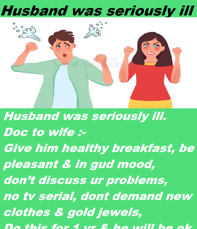 Husband was seriously ill