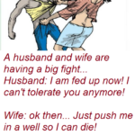 A husband and wife are having a big fight