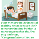 Four men in a hospital