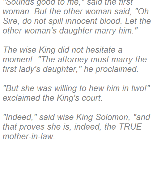 Two women came before wise King Solomon