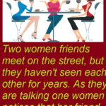 Two women friends meet on the street