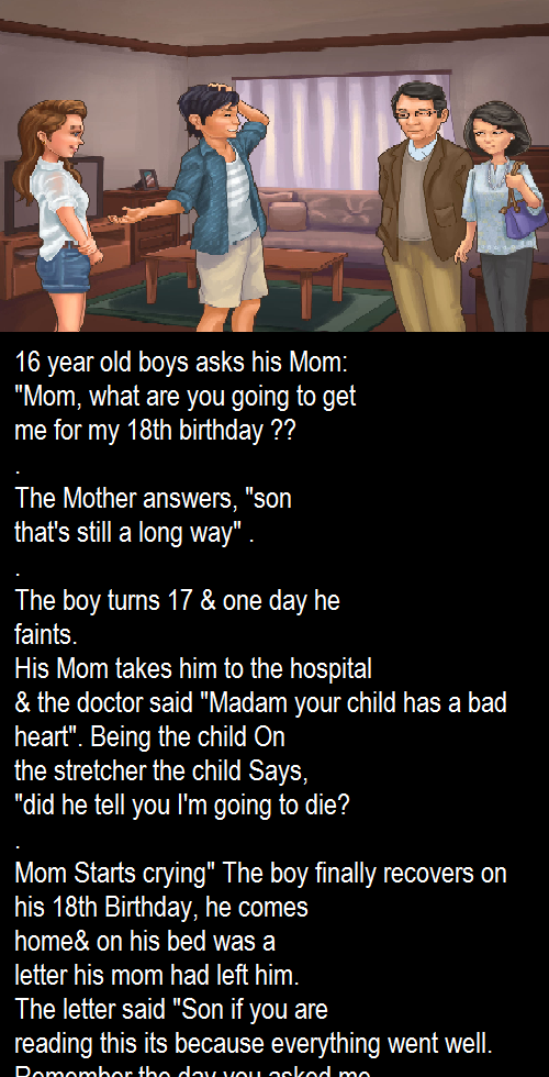 16-year-old boys ask his Mom