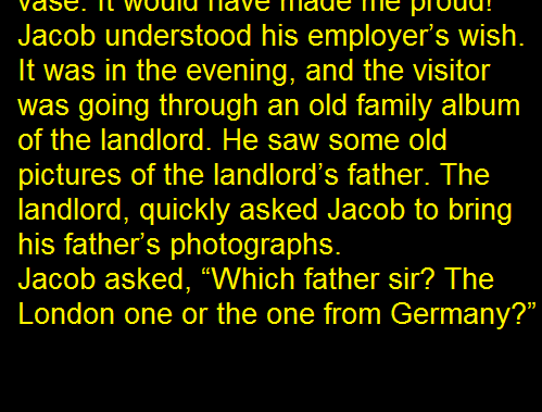 Jacob got a job in a landlord’s house