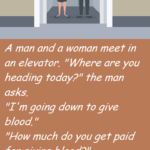 A man and a woman meet in an elevator