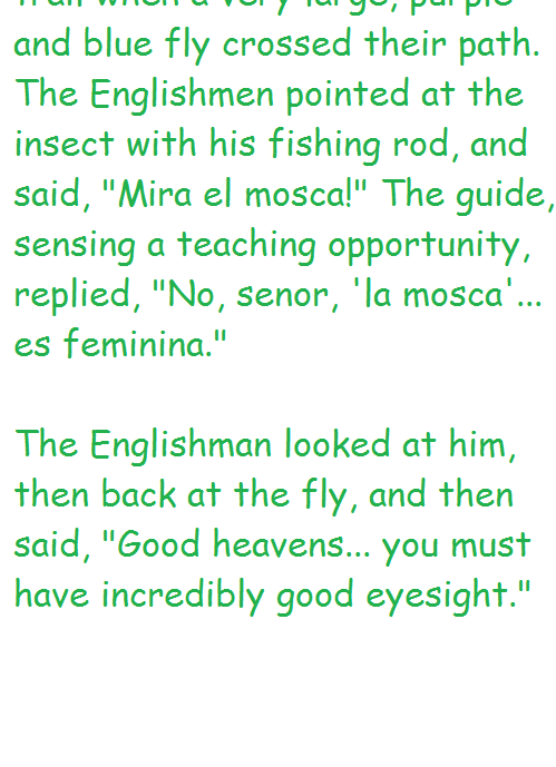 An Englishman went to Spain on a fishing trip