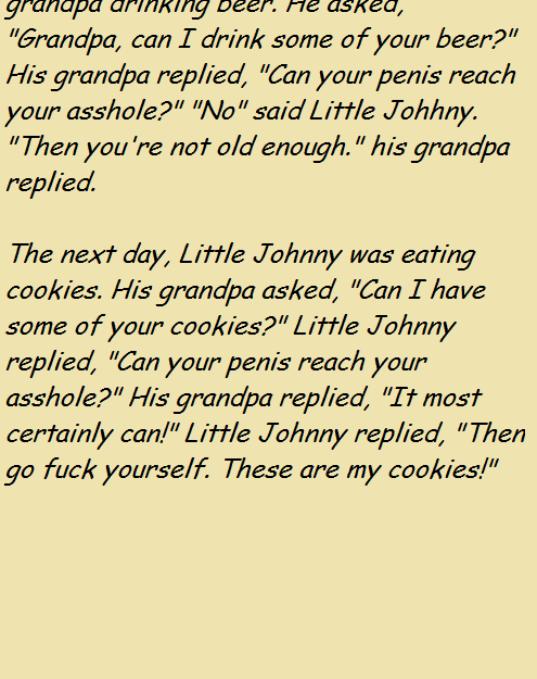  Little Johnny saw his grandpa smoking his cigarettes