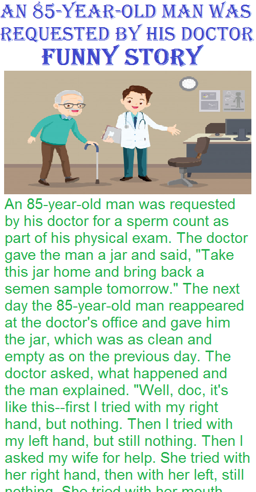 An 85-year-old man was requested by his doctor