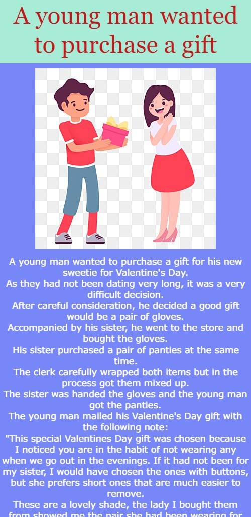 A young man wanted to purchase a gift