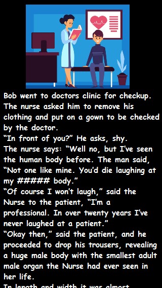 Bob went to doctors clinic for checkup