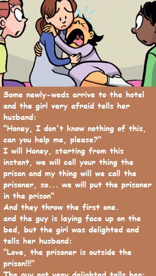 The girl very afraid tells her husband