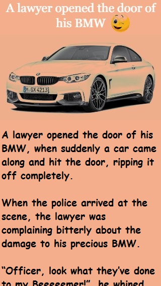 A lawyer opened the door of his BMW car