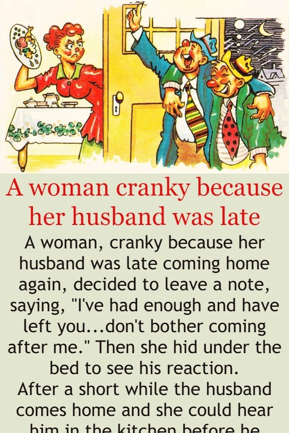 A woman cranky because her husband was late