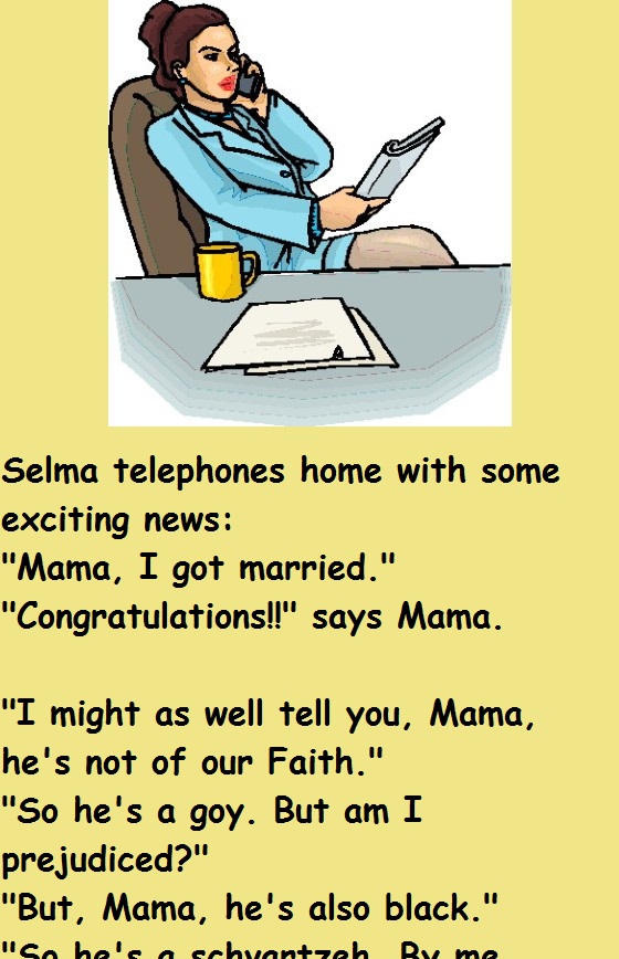 Selma telephones home with some exciting news