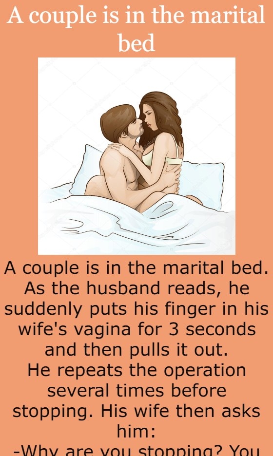 A couple is in the marital bed