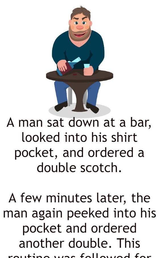 A man sat down at a bar