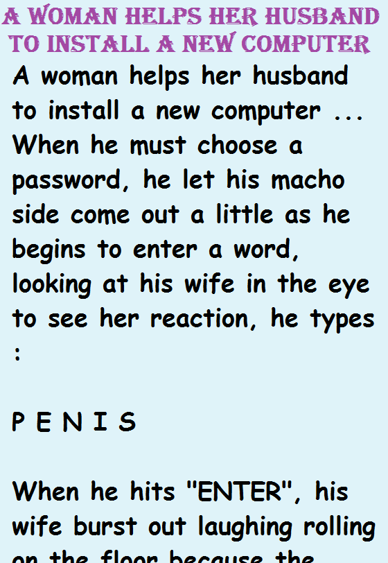 A woman helps her husband to install a new computer