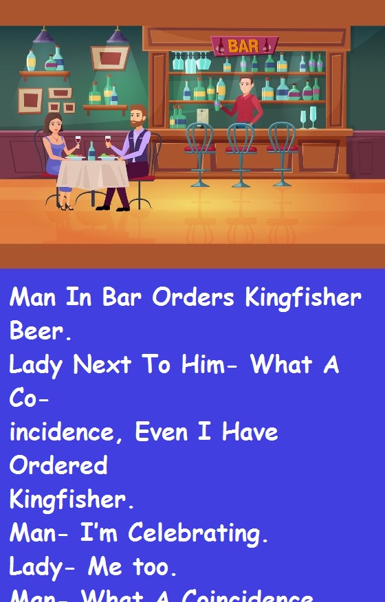 Man In Bar Orders Kingfisher Beer