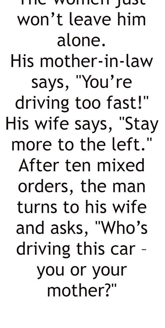 A man is driving with his wife