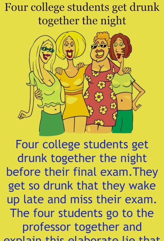 Four college students get drunk together the night